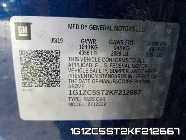 1G1ZC5ST2KF212667 фото 2