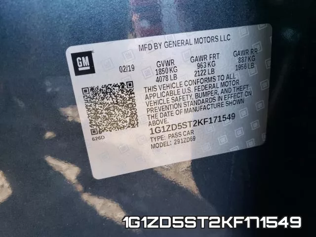 1G1ZD5ST2KF171549 фото 2