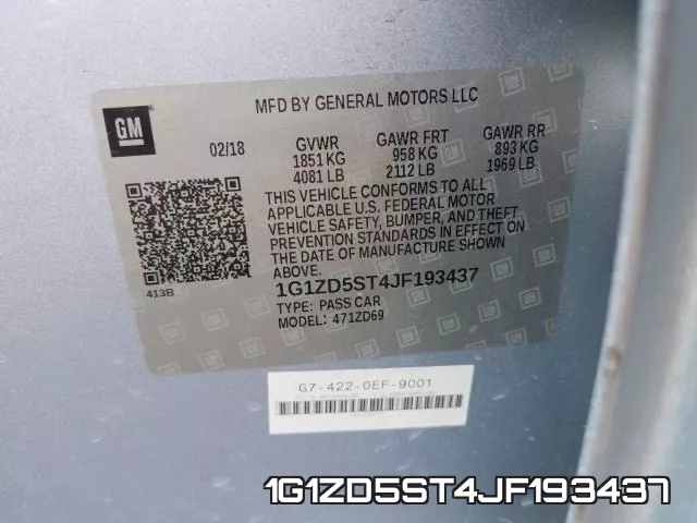 1G1ZD5ST4JF193437 фото 2