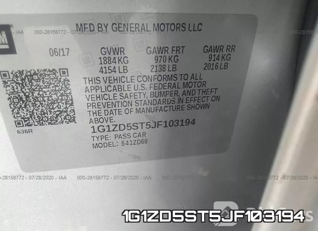 1G1ZD5ST5JF103194 фото 9