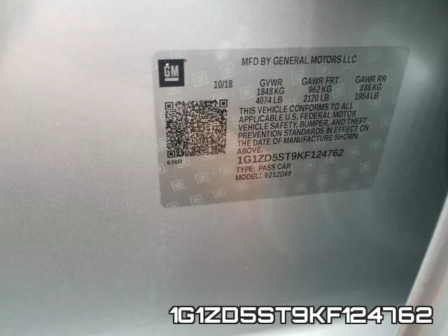 1G1ZD5ST9KF124762 фото 2