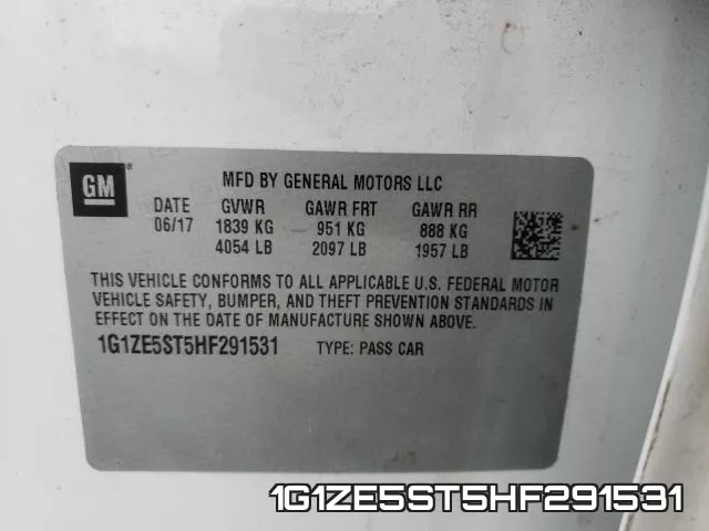 1G1ZE5ST5HF291531 фото 2