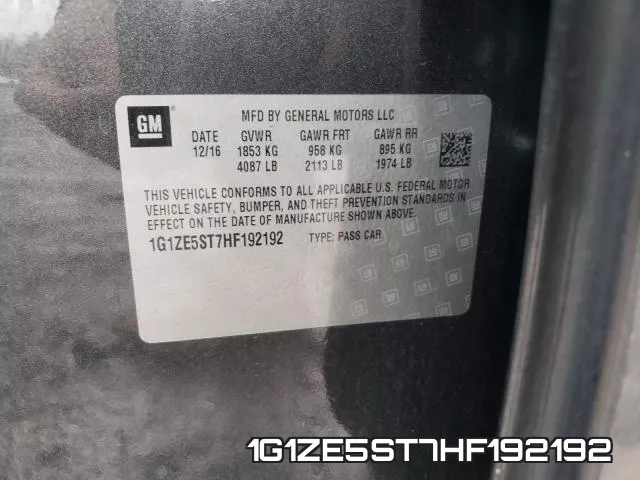 1G1ZE5ST7HF192192 фото 2