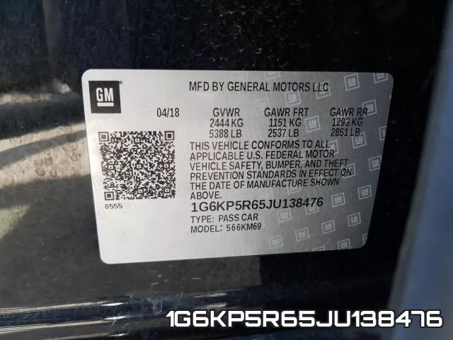1G6KP5R65JU138476 фото 2