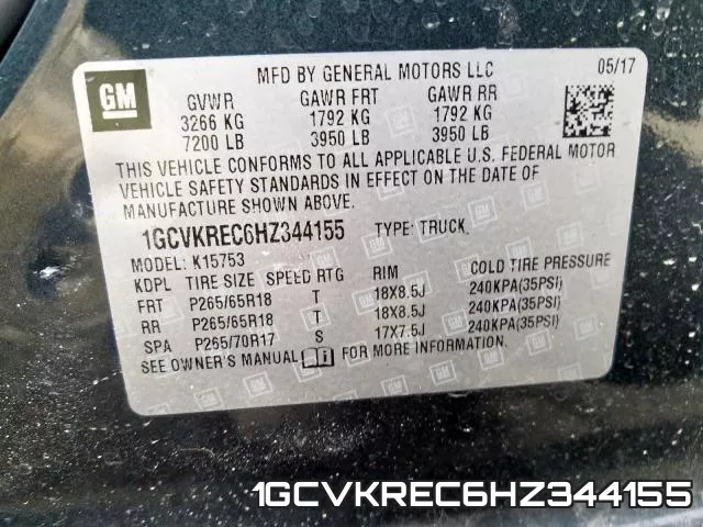 1GCVKREC6HZ344155 фото 2