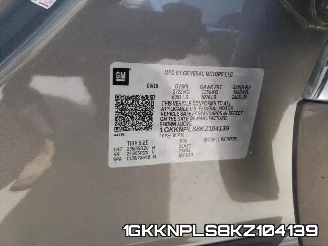 1GKKNPLS8KZ104139 фото 2