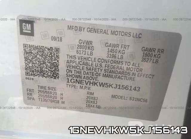 1GNEVHKW5KJ156143 фото 10