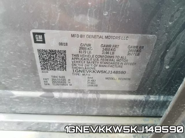 1GNEVKKW5KJ148590 фото 2