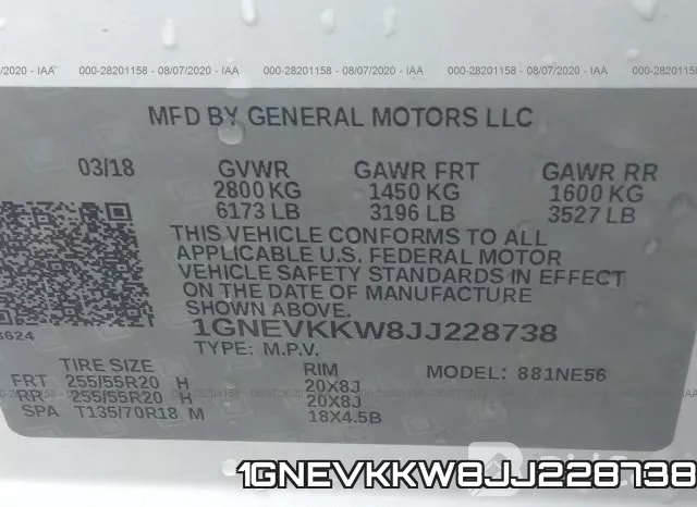 1GNEVKKW8JJ228738 фото 10