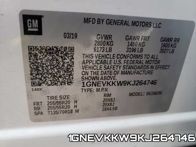 1GNEVKKW9KJ264746 фото 2