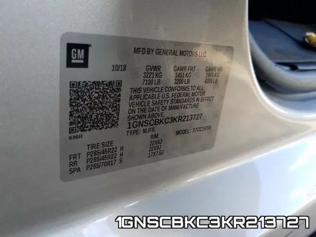 1GNSCBKC3KR213727 фото 2