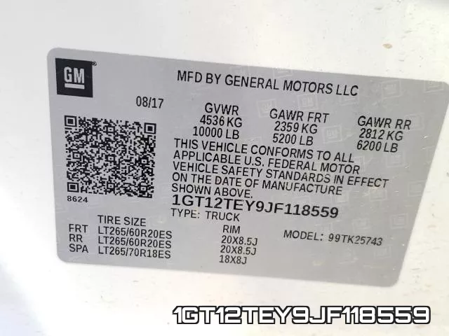 1GT12TEY9JF118559 фото 2