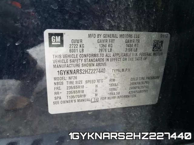 1GYKNARS2HZ227440 фото 2
