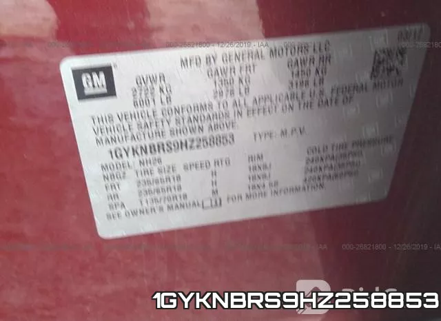 1GYKNBRS9HZ258853 фото 10