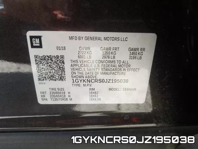 1GYKNCRS0JZ195038 фото 2