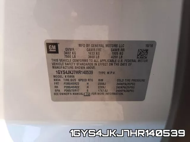1GYS4JKJ7HR140539 фото 2