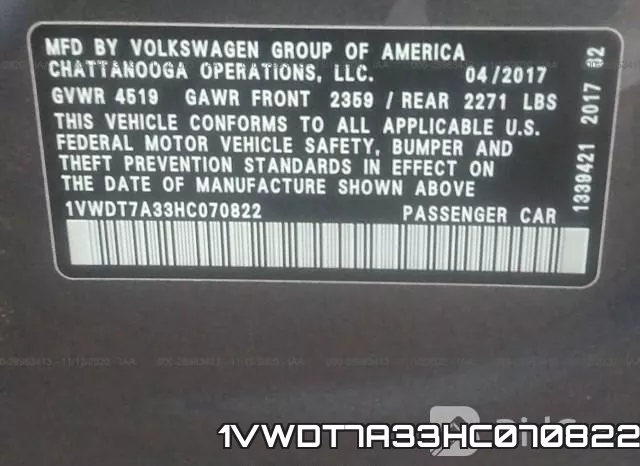 1VWDT7A33HC070822 фото 10