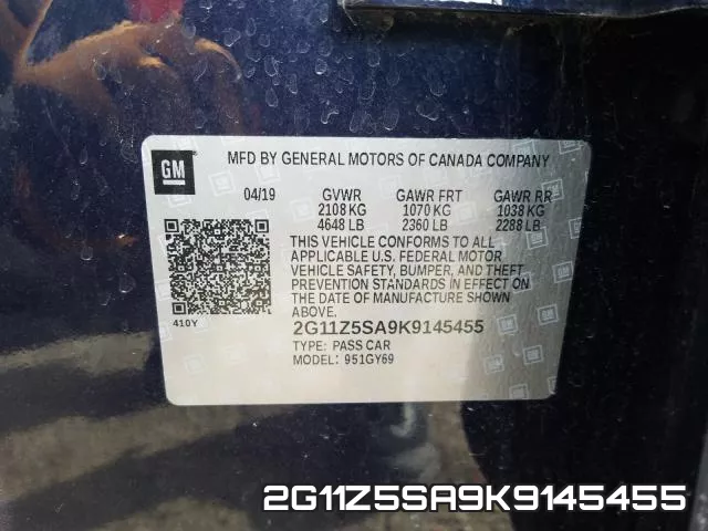 2G11Z5SA9K9145455 фото 2