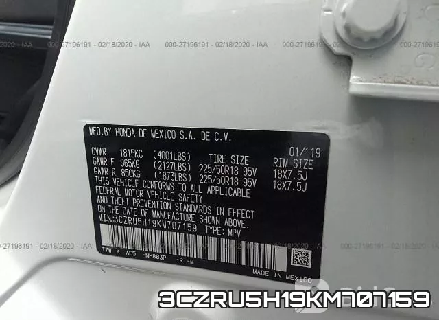 3CZRU5H19KM707159 фото 9