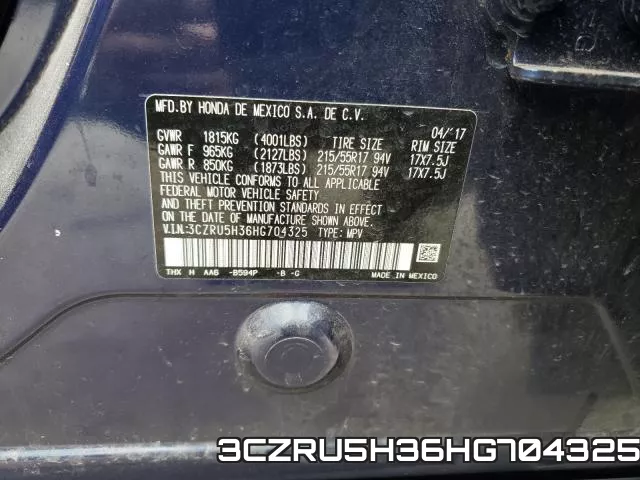 3CZRU5H36HG704325 фото 2