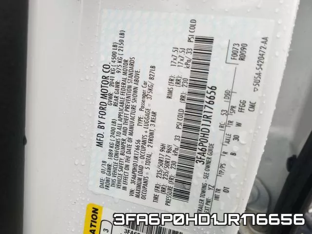 3FA6P0HD1JR176656 фото 2