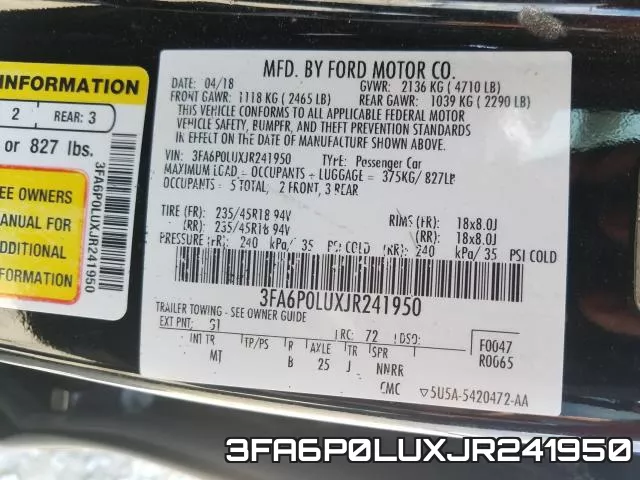 3FA6P0LUXJR241950 фото 2