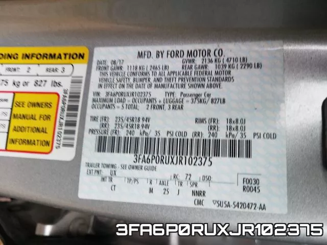 3FA6P0RUXJR102375 фото 2