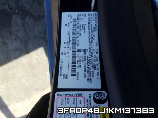 3FADP4BJ1KM137383 фото 2