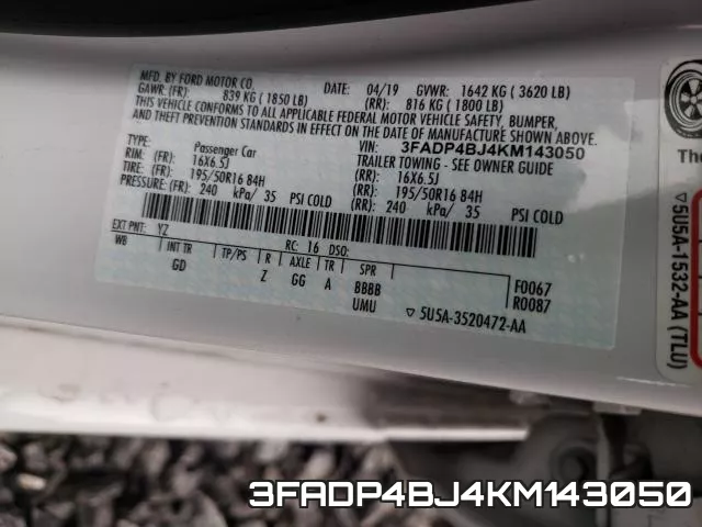 3FADP4BJ4KM143050 фото 2