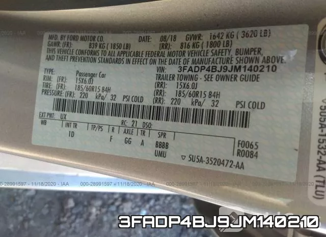 3FADP4BJ9JM140210 фото 10