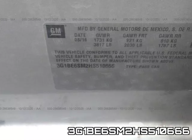 3G1BE6SM2HS510666 фото 10