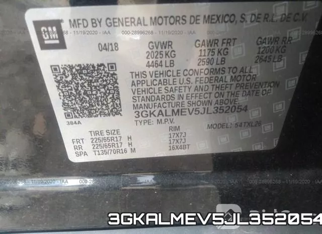 3GKALMEV5JL352054 фото 10