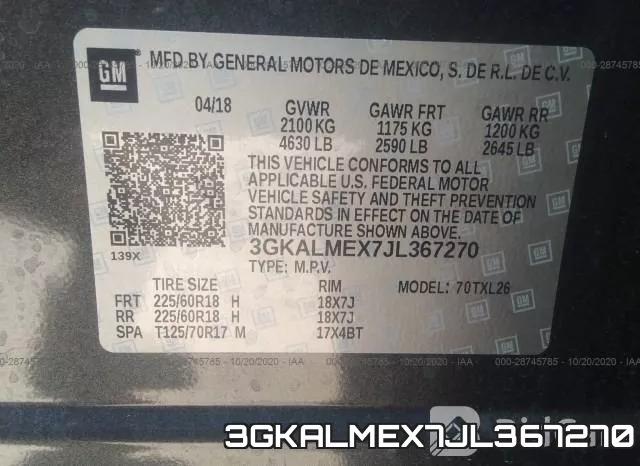 3GKALMEX7JL367270 фото 10