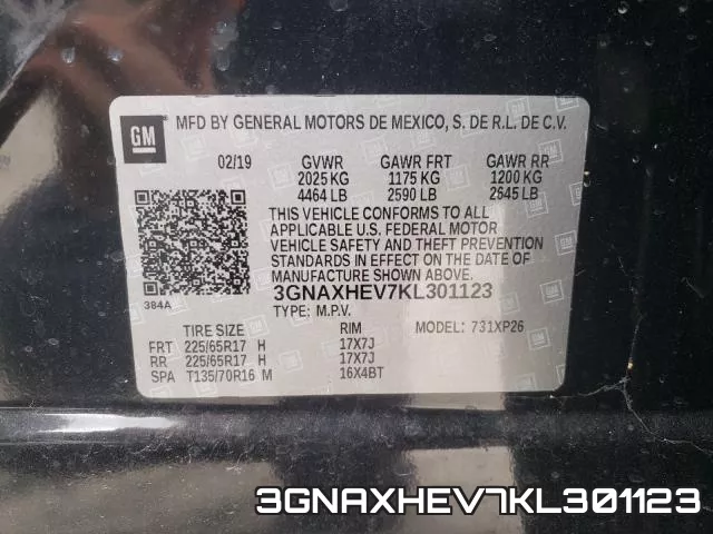3GNAXHEV7KL301123 фото 2