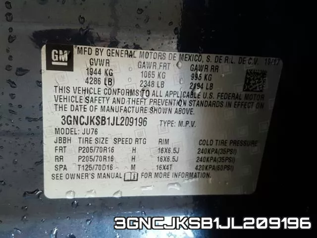 3GNCJKSB1JL209196 фото 2
