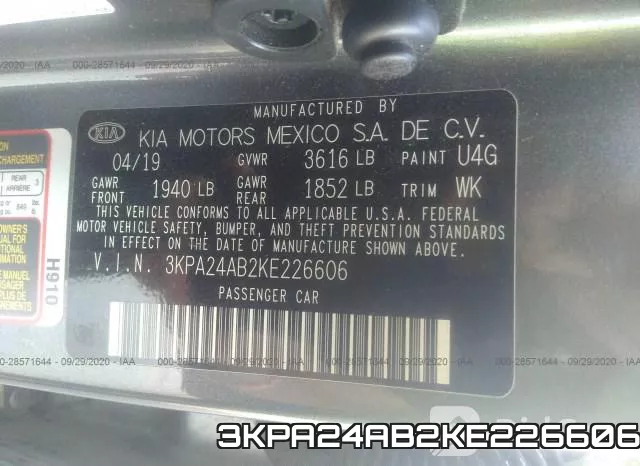 3KPA24AB2KE226606 фото 9