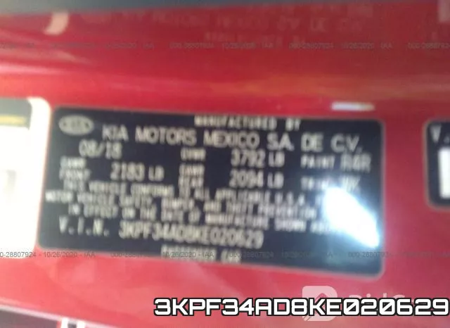 3KPF34AD8KE020629 фото 8
