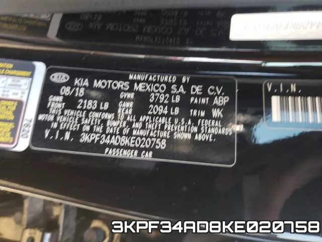3KPF34AD8KE020758 фото 2