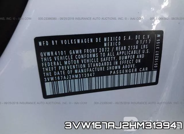 3VW167AJ2HM313947 фото 9