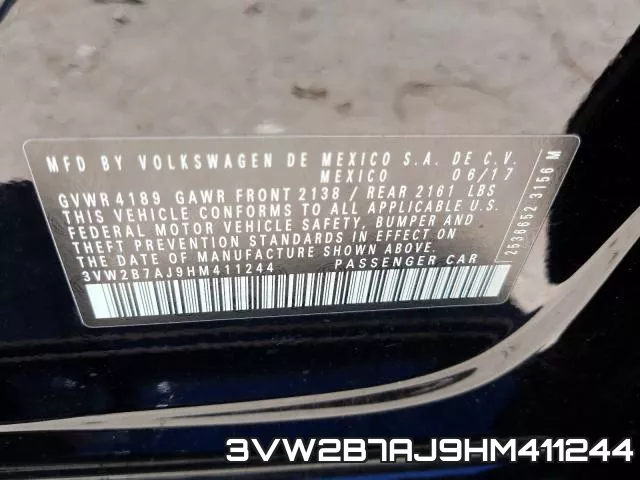 3VW2B7AJ9HM411244 фото 2
