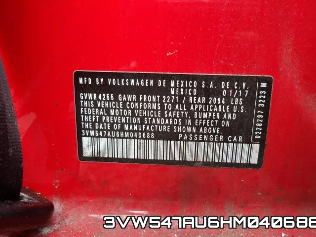 3VW547AU6HM040688 фото 2