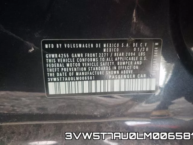 3VW5T7AU0LM006581 фото 2