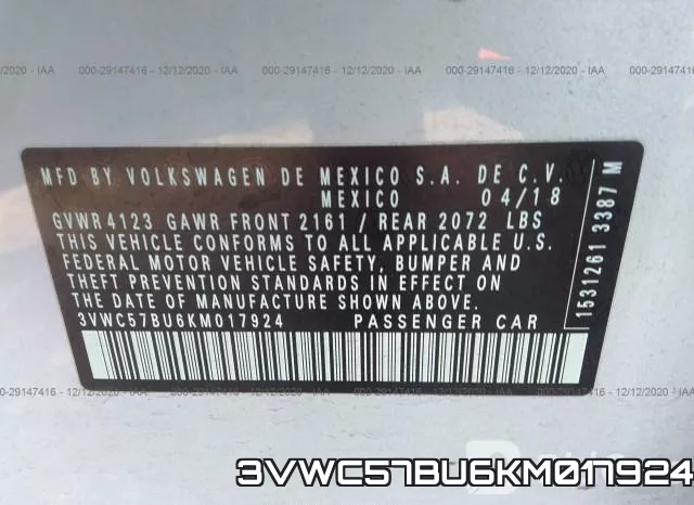 3VWC57BU6KM017924 фото 10