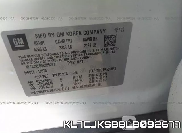 KL7CJKSB8LB092677 фото 10