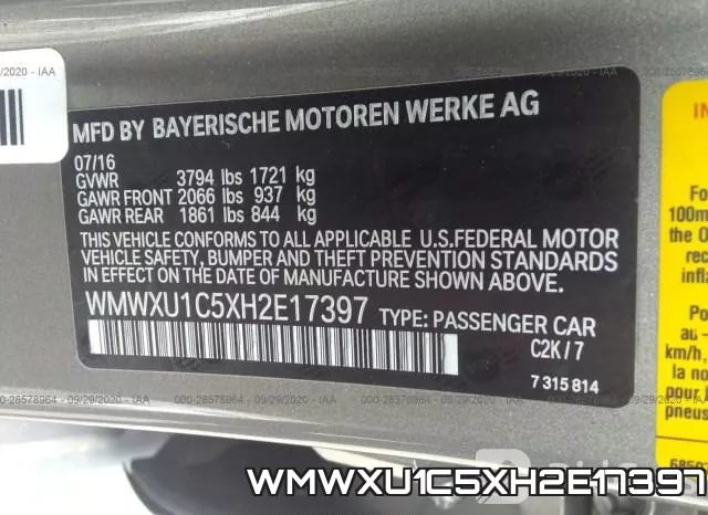 WMWXU1C5XH2E17397 фото 10