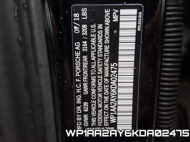 WP1AA2AY6KDA02475 фото 2