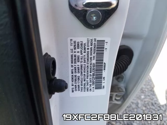 19XFC2F88LE201831 фото 2