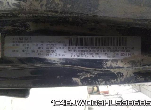 1C4BJWDG3HL538685 фото 10