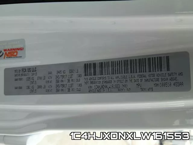 1C4HJXDNXLW161553 фото 2