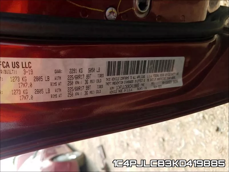 1C4PJLCB3KD419885 фото 2